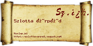 Szlotta Árpád névjegykártya