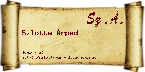 Szlotta Árpád névjegykártya