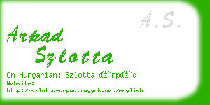 arpad szlotta business card